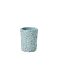 Ceramic Toothbrush Holder Embossed Petal In Sky Blue Rice DK